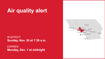 Air quality alert in place for Los Angeles County until early Monday
