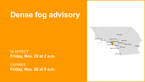 Dense fog advisory issued by the NWS until Friday morning