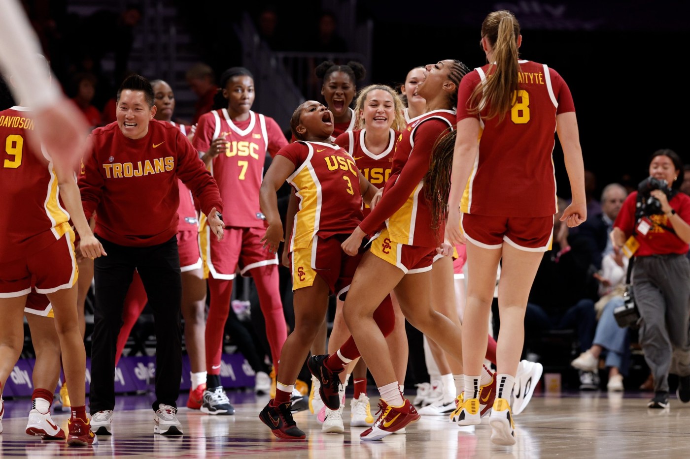 Jazzy Davidson’s heroics power No. 18 USC women’s basketball over No. 9 NC State