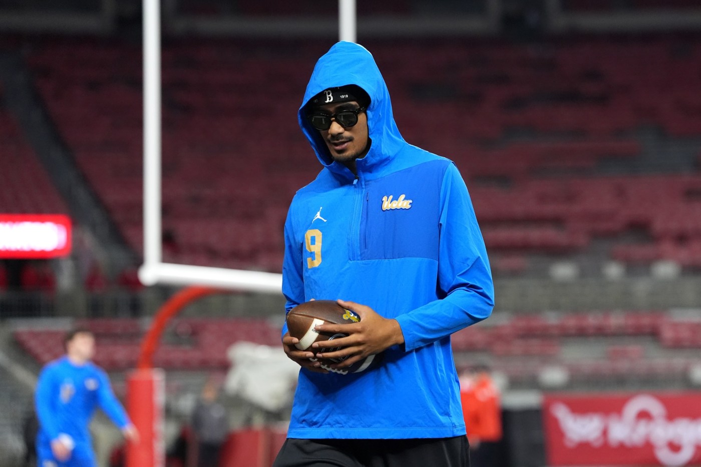 UCLA QB Nico Iamaleava participates in drills