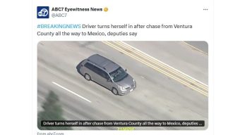 Woman arrested, suspected of leading police in 4 counties on pursuit into Mexico, then returning to U.S.