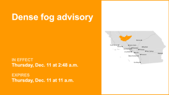 5 Freeway through Grapevine under a dense fog advisory until Thursday midday – quarter mile visibility