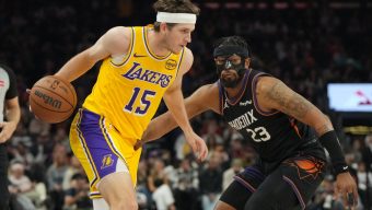 Lakers’ Austin Reaves returns from calf injury, comes off bench against Suns