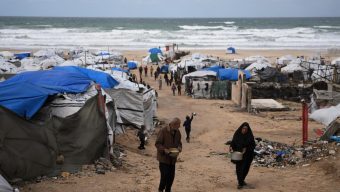 Winter rain floods Gaza camps as Netanyahu heads for US meeting