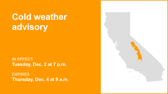 Cold weather advisory affecting Yosemite until Thursday morning – negative wind chills