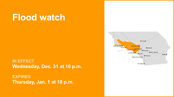 Flood watch affecting Los Angeles County Wednesday and Thursday due to ...