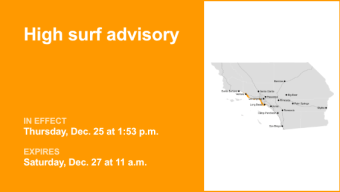 High surf advisory for Los Angeles County beaches until Saturday midday – breaking waves of 5 to 8 feet likely