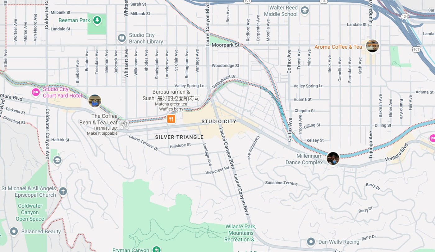 Empty car floating down LA River in Studio City