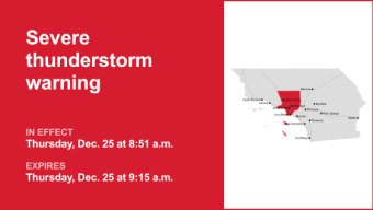 Thunderstorms with damaging winds in Los Angeles County Thursday – wind gusts reaching 60 mph