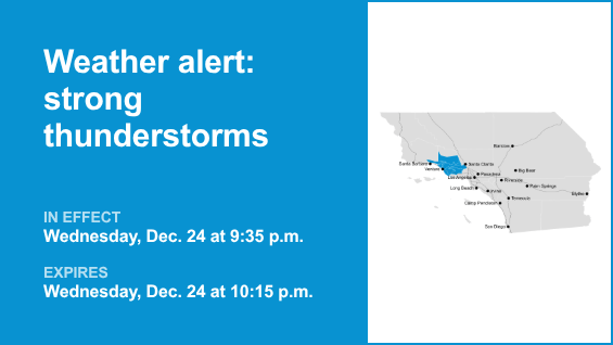 Update: Be prepared for strong thunderstorms in Santa Susana/San Gabriel Mountains Wednesday night