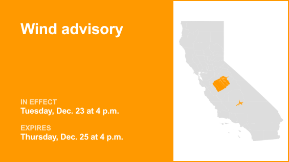 Wind advisory affecting Yosemite from Tuesday to Thursday