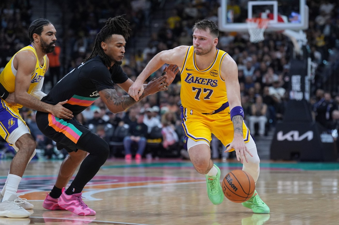 Luka Doncic’s big night not enough as LeBron-less Lakers fall to Spurs
