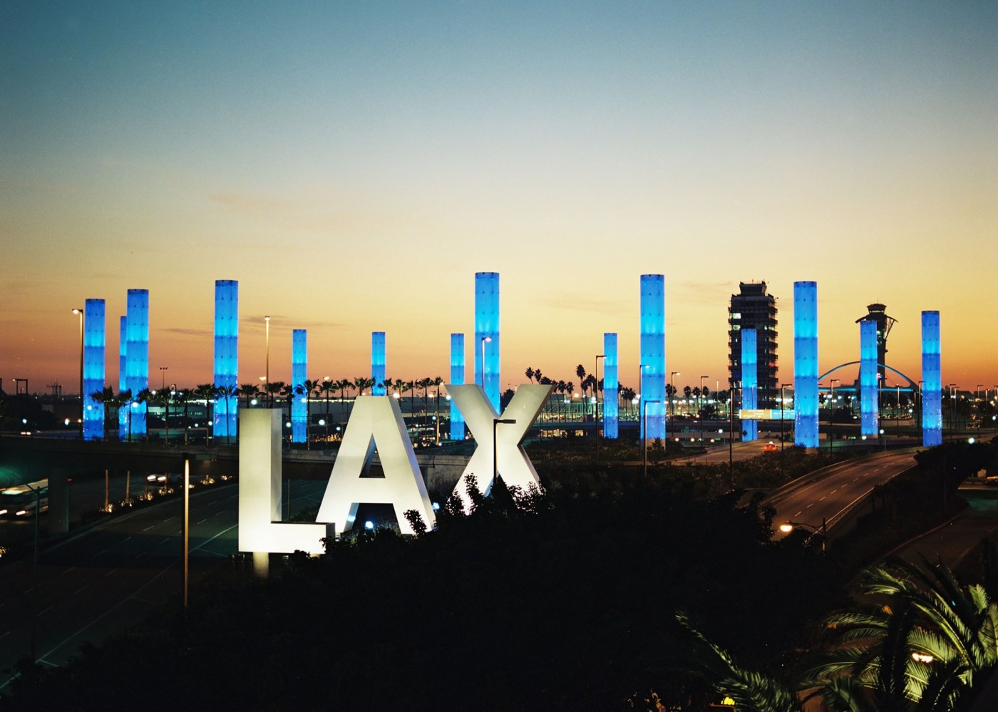 LAX is losing its ring of 15 glowing pylons that mark its entrance