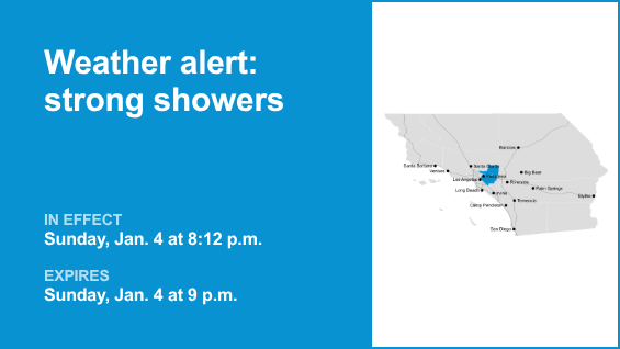 Pea-sized hail forecast with thunderstorms in Eastern San Gabriel Mountains and San Gabriel Valley Sunday