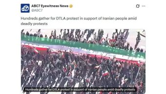 A peaceful rally in Los Angeles on Sunday supported protesters in Iran