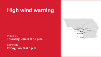 Western Santa Monica Mountains Recreational area placed under a high wind warning until Friday afternoon